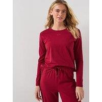 Boss Long Sleeve Pyjama Shirt - Dark Red