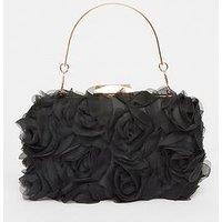 Quiz Black Organza Rose Box Bag