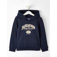 Jack & Jones Mini Younger Boys Ari Branding Hoodie - Navy