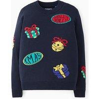 Jack & Jones Junior Boys Christmas Knitted Jumper - Navy