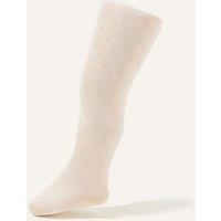 Monsoon Baby Girls Polka Dot Tights - Light Cream