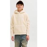 Jack & Jones Junior Boys Teddy Fleece Hoodie - Cream