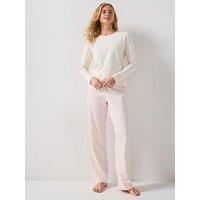 Boss Long Sleeve And Pant Pyjama Set - Pastel Pink