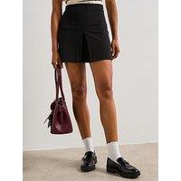 V By Very Pleat Detail Mini Skirt - Black