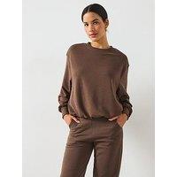 V By Very Bubble Hem Sweatshirt - Brown