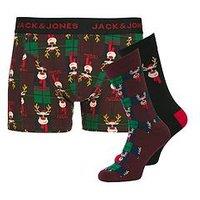 Jack & Jones Junior Boys Christmas Trunks And Socks Giftbox Set - Multi