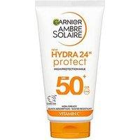 Garnier Ambre Solaire Spf 50+ Hydra 24 Hour Protect High Protection Uvb & Uva Hydrating Sun Cream Lotion