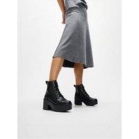 Fitflop Attforms Leathed Heeled Lace-Up Boots - Black