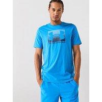 Under Armour Mens Training Boxed Logo Sports T-Shirt - Blue