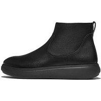 Fitflop Iq-Comff Leather Zip Ankle Boots- Black