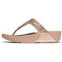 Fitflop Lulu Crystal Mix Toe-Post Sandal - Metallic Classic Beige