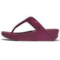 Fitflop Lulu Maxi-Crystal Toe-Post Sandal - Ruby