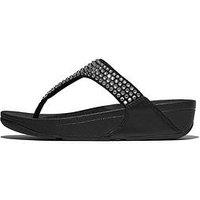 Fitflop Lulu Maxi-Crystal Toe-Post Sandal - Black