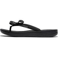 Fitflop Iqushion Glitz Bow Flip Flop - Black