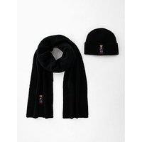 Polo Ralph Lauren Bear Scarf & Hat Gift Set - Black