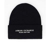 Armani Exchange Logo Beanie - Black