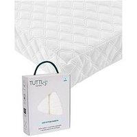 Tutti Bambini Sprung Cot Mattress (120 X 60Cm) With Free 2 Pack Essential White Fitted Sheets