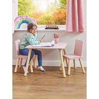 Liberty House Kids Table And Two Chairs Set Pink