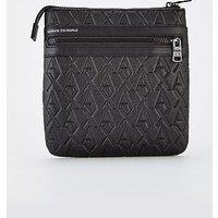 Armani Exchange Liam Monogram Pu Crossbody Bag - Black