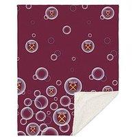 West Ham United West Ham Forever Blowing Bubbles Sherpa Blanket