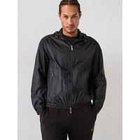 Armani Exchange All Over Monogram Lightweight Jacket - Black