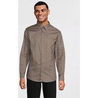 Armani Exchange All Over Monogram Long Sleeve Shirt - Green