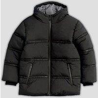 River Island Older Boys Hooded Heavyweight Puffer Jacket - Black