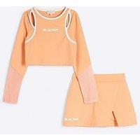 River Island Older Girls Active Skort Set - Orange