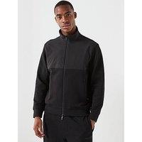 Armani Exchange Mix Media Track Top - Black