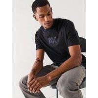 Armani Exchange Ax Flocked Logo T-Shirt - Black