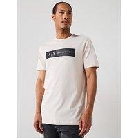 Armani Exchange Ax Flocked Logo T-Shirt - Off White