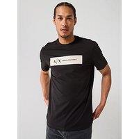 Armani Exchange Ax Flocked Logo T-Shirt - Black