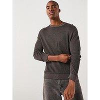 Armani Exchange Micro Pattern Knitted Jumper - Black