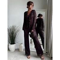 Style Cheat Lace Lined Trouser - Brown