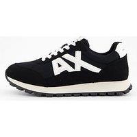 Armani Exchange Drop Logo Suede Runner Trainers - Black