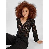 Accessorize Crochet Cardigan - Black