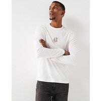 Armani Exchange Icon Project Crew Neck Long Sleeve T-Shirt - Off White