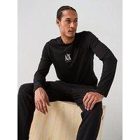 Armani Exchange Icon Project Crew Neck Long Sleeve T-Shirt - Black