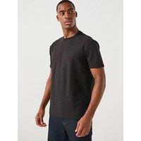 Armani Exchange All Over Jacquard Logo T-Shirt - Black