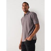 Armani Exchange Jacquard All Over Monogram Polo Shirt - Grey