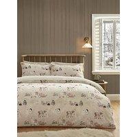Catherine Lansfield Winter Friends Cosy Sherpa Duvet Set Natural
