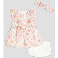 River Island Baby Girls Floral Bow Dress - Orange