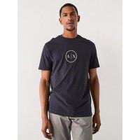 Armani Exchange Circle Ax Logo T-Shirt - Navy