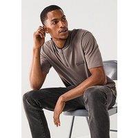 Armani Exchange Baseball Zip Collar Polo Shirt - Grey