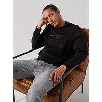 Armani Exchange 3D Ny Milan Logo Crew Sweatshirt - Black