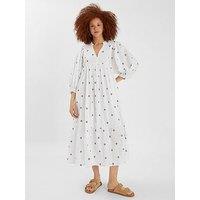 Accessorize Embroidered Long Sleeve Maxi Dress - White