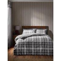 Catherine Lansfield Cosy Sherpa Check Duvet Set - Grey