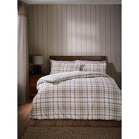 Catherine Lansfield Cosy Sherpa Check Duvet Set - Natural
