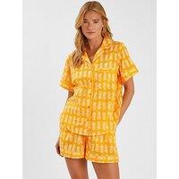 Accessorize Pineapple Print Short Pyjamas Set - Yellow