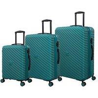 It Luggage Pleating Teal Green 3Pc Suitcase Set